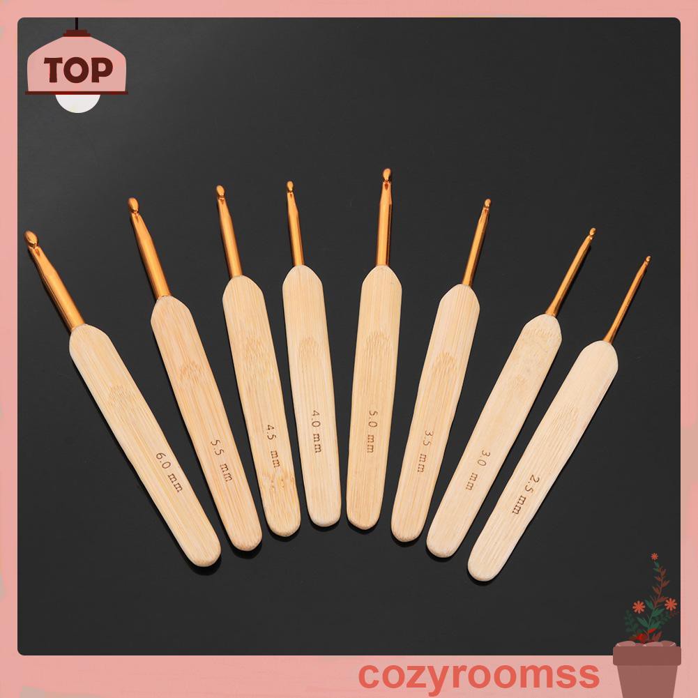 Bộ 8 Dụng Cụ Đan Móc Len Chất Liệu Tre Và Nhôm