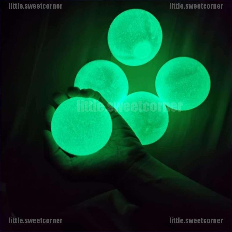 [Sweet] 4pc Stick Wall Ball Glowing Globbles Squash Xmas Sticky Target Stress Throw Ball