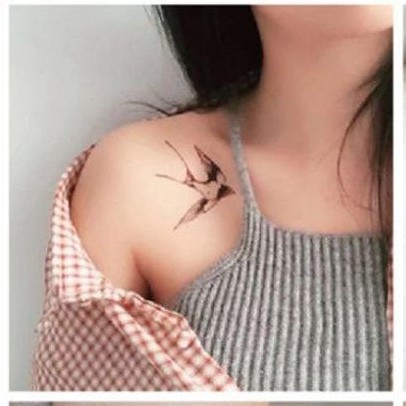 Hình xăm chim én c01.Xăm dán tatoo mini tạm thời, size &lt;10x6cm