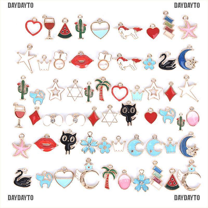 Set 60 Mặt Dây Chuyền Tráng Men Hỗn Hợp DIY