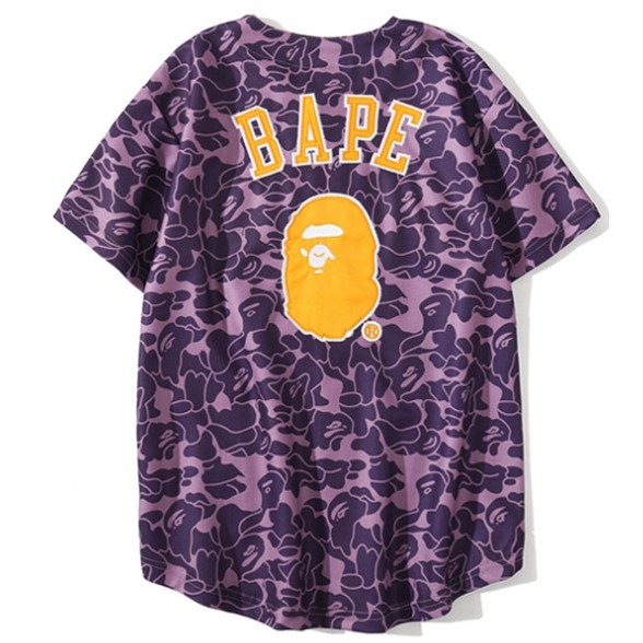 Áo Sơ Mi Đồng Phục Bóng Chày BAPE X NBA DB30 Giản Dị Dành Cho Nam Và Nữ