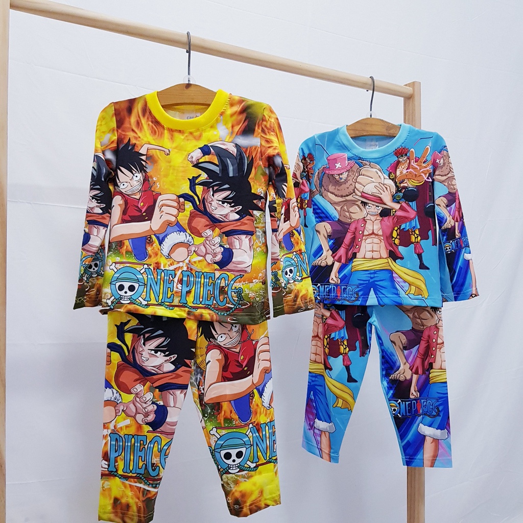Bộ thu đông cho bé trai, quần áo trẻ em dài tay thun lạnh in 3D hình Songoku mềm mịn, co giãn tốt thoải mái cho bé từ 10