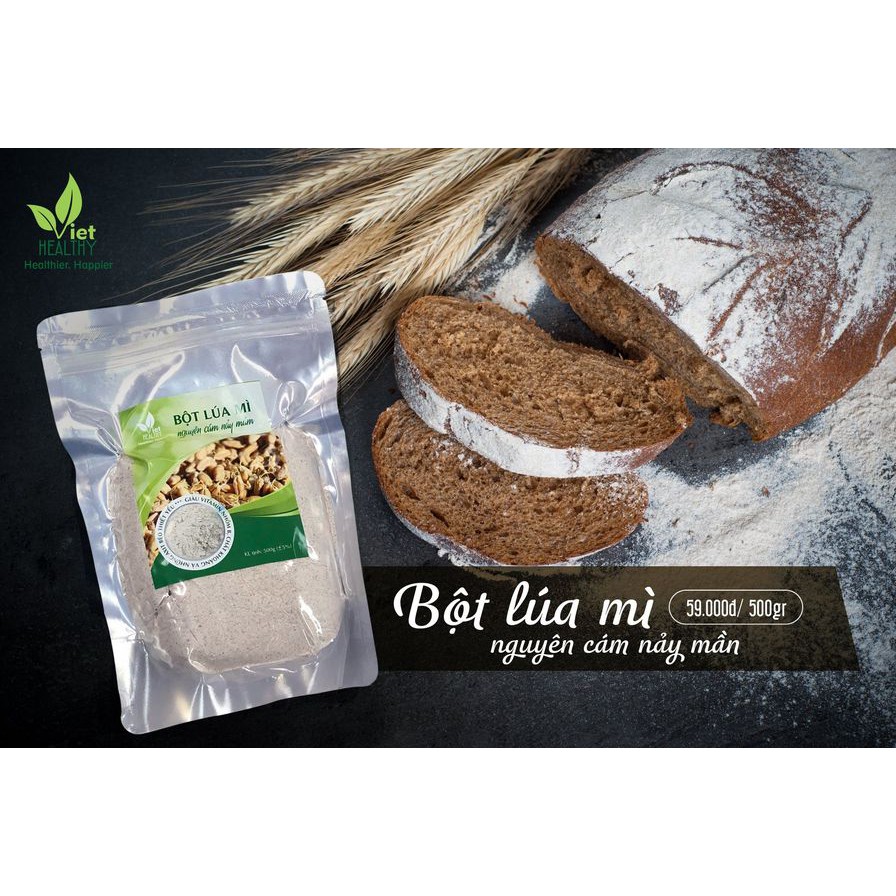 Bột lúa mì nguyên cám nảy mầm Viethealthy 500gr