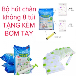 💥TẶNG KÈM BƠM💥Túi hút chân không 8 túi bảo quản quần áo chăn màn - Gọn gàng, chống nấm mốc