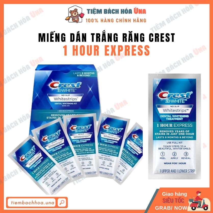 Miếng dán trắng răng Crest 3D White (Professional Effects/ Glamorous/1 Hour/ Supreme Flexfit