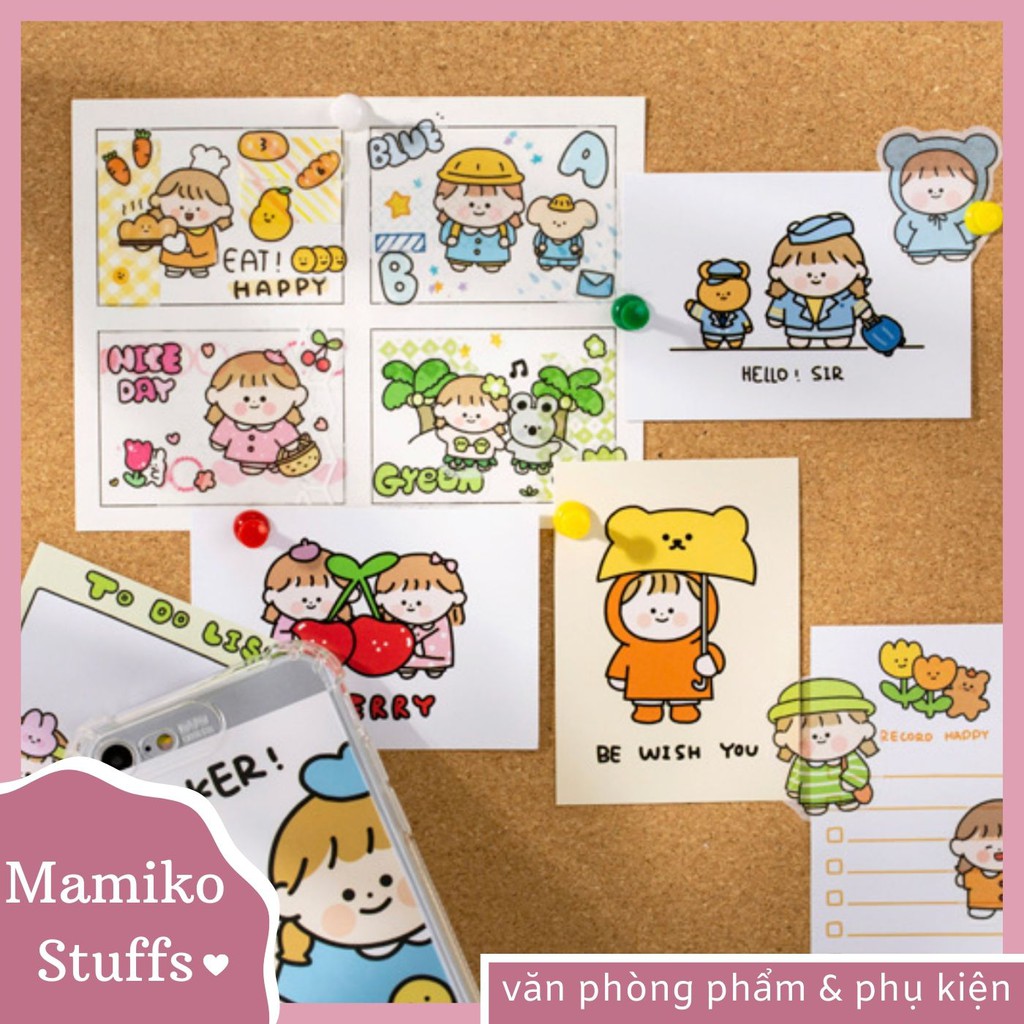 SET STICKER, GIẤY TRANG TRÍ LITTLE GIRL 4 MÀU