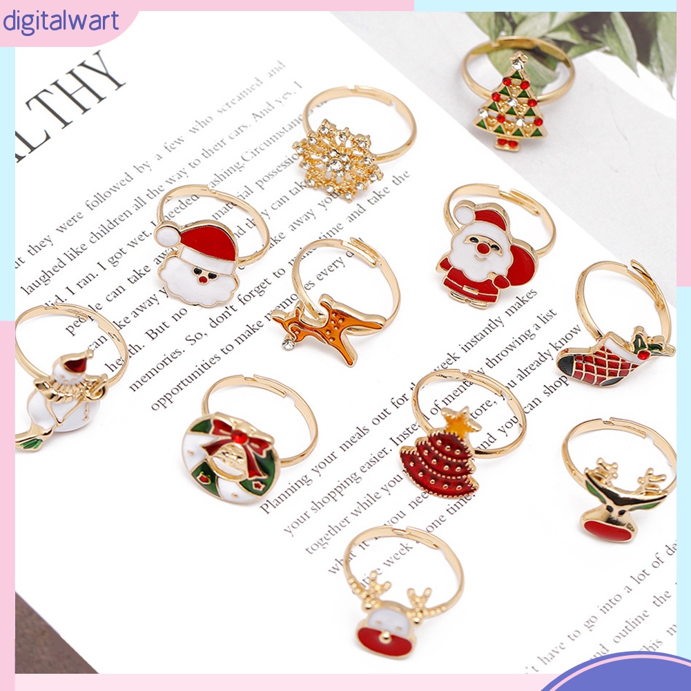 Nhẫn Hợp Kim Họa Tiết Chủ Đề Giáng Sinh Xinh Xắn Cho Nữ