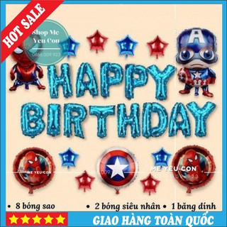 Trang Trí Sinh Nhật Bé Trai Siêu Nhân 🎁 FREESHIP 🎁, Combo Bóng Bay Rẻ Bền Đẹp Tặng Kèm Đồ Bơm Băng Dính, Tiệc Thôi Nôi