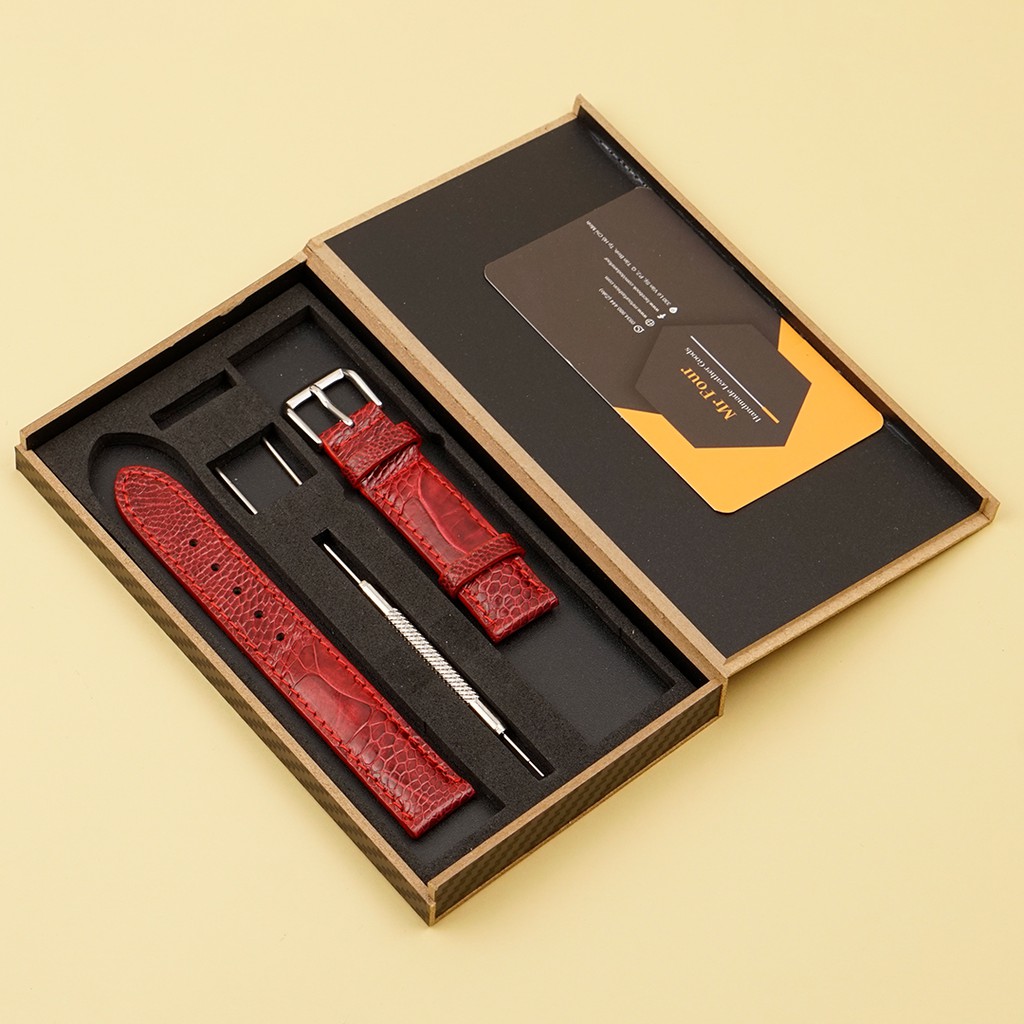 Dây Đồng Hồ Da Đà Điểu Size 12mm, 14mm, 16mm - Dây Da Đồng Hồ Nữ Cao Cấp MrFour | Ostrich Leather Watch Bands