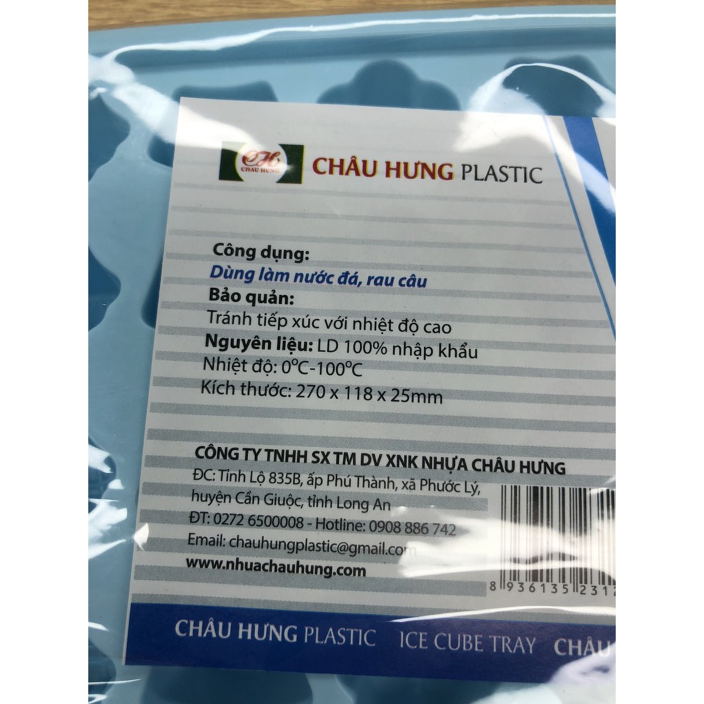 khay đá nhựa 36 viên hình bông nhựa châu hưng ( 1 khay )