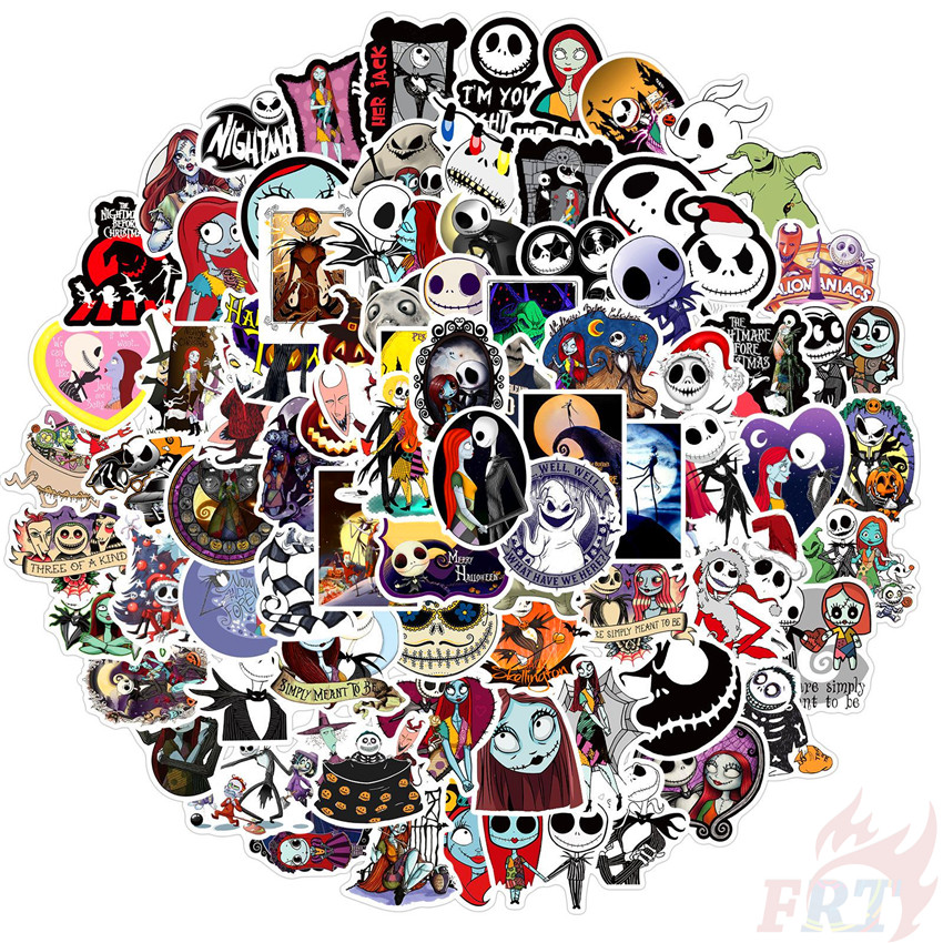Bộ 100 Miếng Dán Trang Trí Hình Cô Dâu Và The Nightmare Before Halloween Thời Trang Chống Thấm Nước Diy