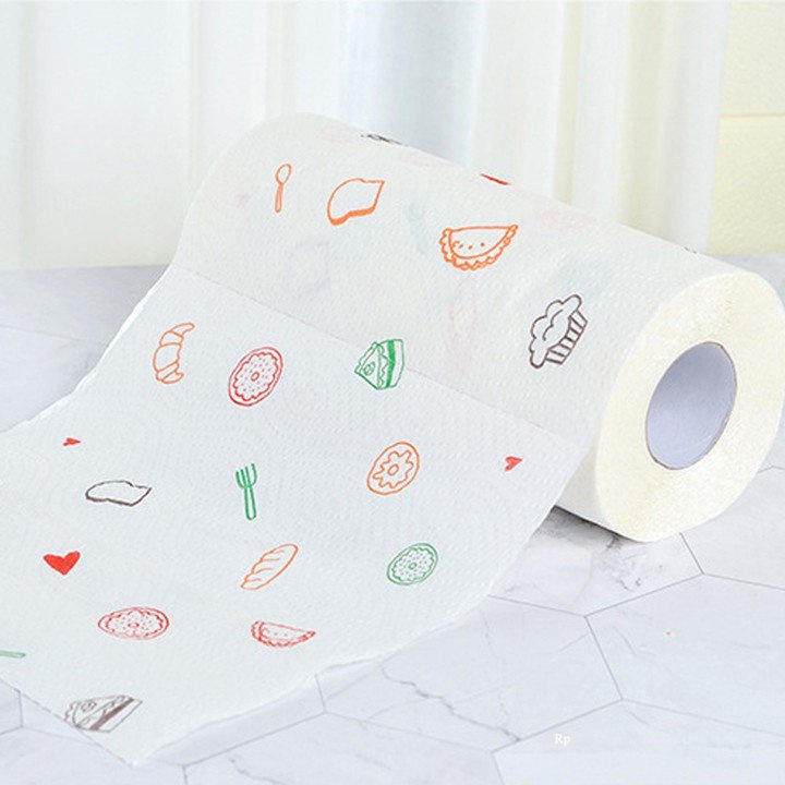 Cuộn khăn giấy thấm dầu mỡ hình củ quả dễ thương