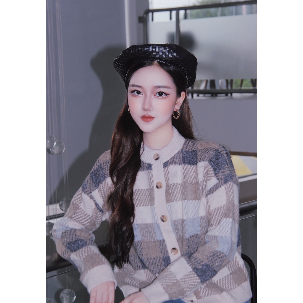 Áo len Cardigan Romy tay dài cổ tròn Hàn Quốc