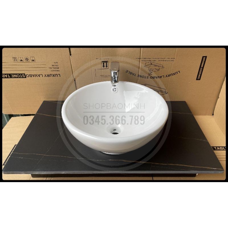 Chậu rửa mặt - Lavabo bát đặt bàn 2005 size lớn (KT 41x17cm)