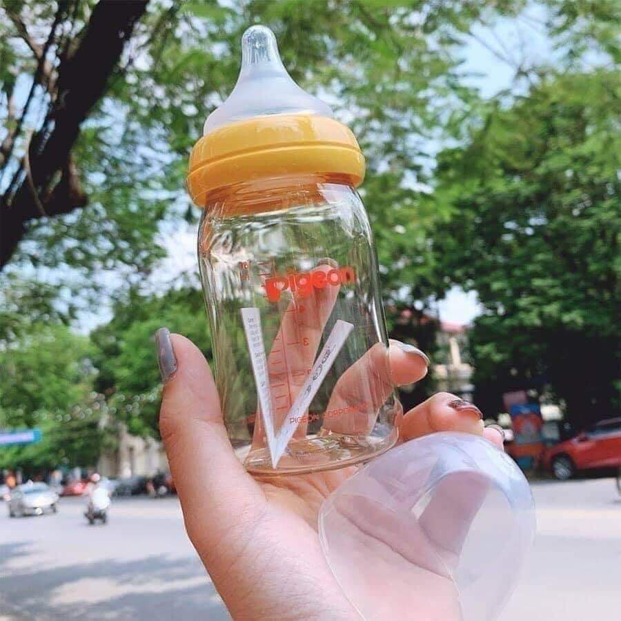 Bình Sữa Pigeon Cổ Rộng Cao Cấp 160ml Cho Bé Sơ Sinh - HÀNG NHẬP KHẨU - Thị Nắng Store
