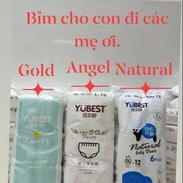 Bỉm youbest natural/Angel/gold dán/ quần nội địa trung quốc s132/m132/ l68