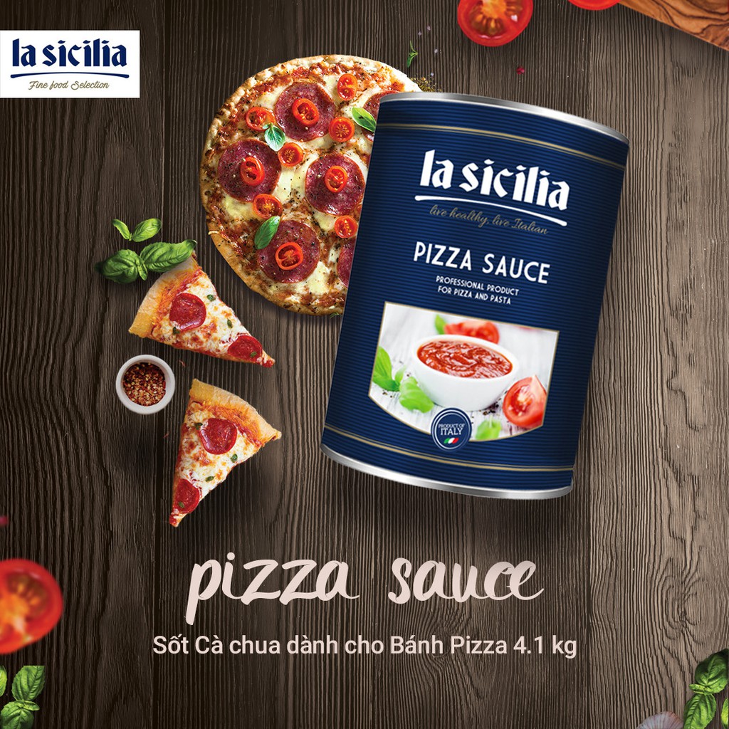 Sốt cà chua làm bánh Pizza La Sicilia (Ý) hộp 4.1 kg [HSD 2023]