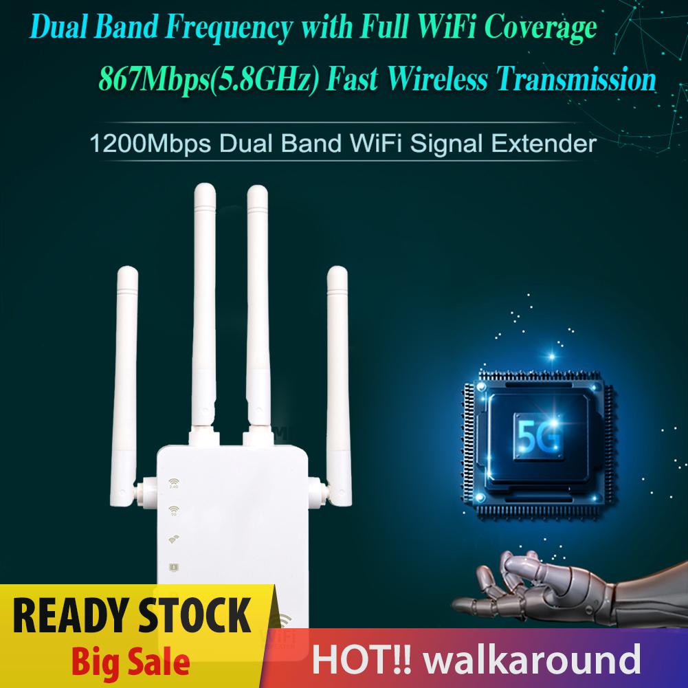 Bộ Lặp Tín Hiệu Wifi Wd-R1200U 1200mbps 2.4g 5.8g Kèm 4 Ăng Ten
