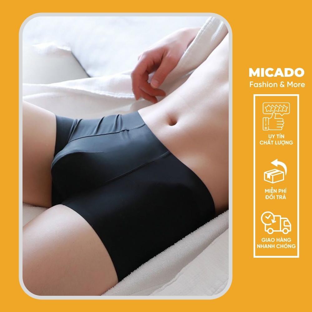 Set 4 Quần xì đùi nam boxer su đúc lụa băng co giãn mềm mịn không đường may Micado