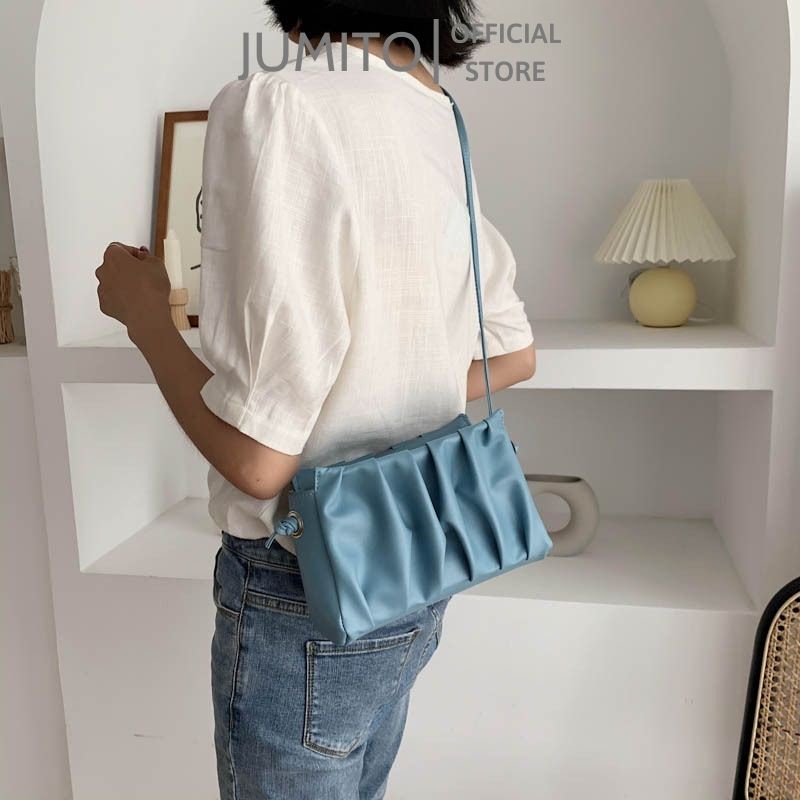 Túi xách nữ đeo chéo cầm tay rút dây da dúm Quảng Châu JUMITO SA1817