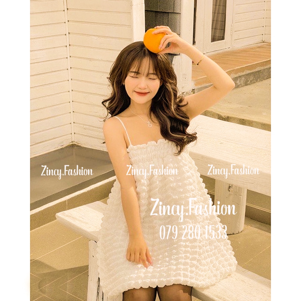 Đầm babydoll 2 dây xốp bí có lót Váy 2 dây tiểu thư dễ thương đầm xoè ngắn KÈM HÌNH THẬT DXB001