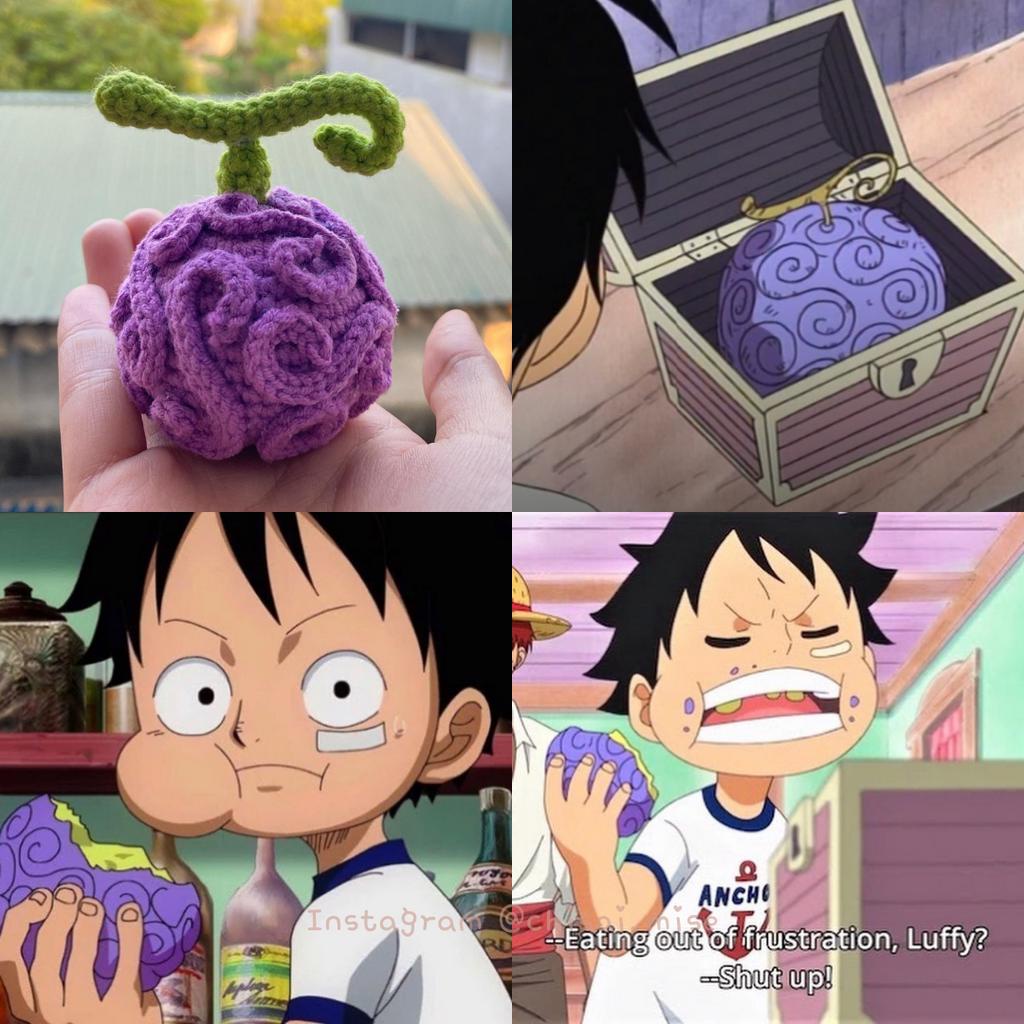 Mô hình/Móc khóa Trái Ác Quỷ Trái Cao Su Gomu Gomu no Mi bằng len One Piece