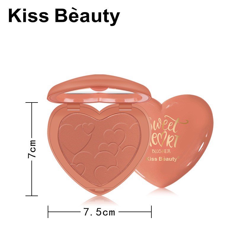 [Sale] Phấn Má HồngTông Cam Thời Thượng KISS BEAUTY  Tông Cam 1 : Cam Đào Sweet Heart Blusher | BigBuy360 - bigbuy360.vn