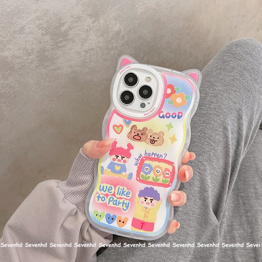 Ốp Điện Thoại Họa Tiết Hoạt Hình Dễ Thương Cho iPhone 14 13 12 11 Pro Max SE2020 X XR Xs Max 7 8 Plus