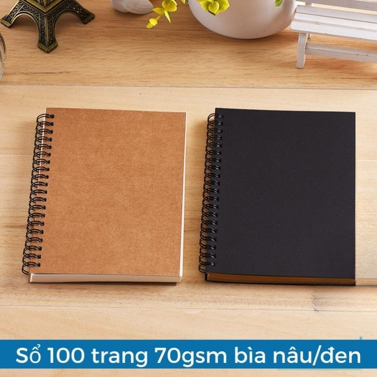 Sổ vẽ chì 100 trang - Sketchbook - Giấy kem trơn 70gsm mỏng - Chanchan Store