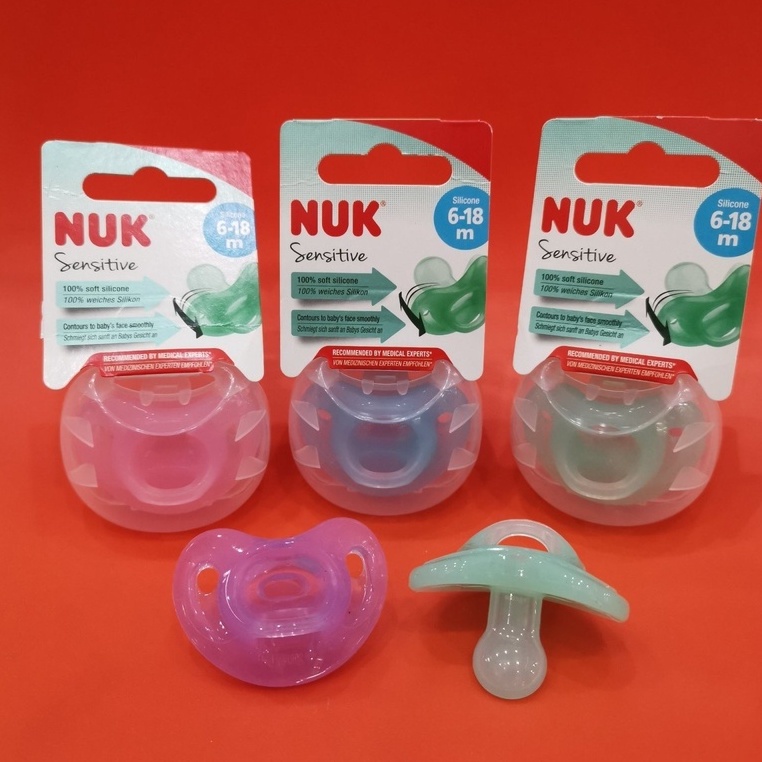 Ti giả NUK Sensitive silicone 0-6M và 6-18M (Vỉ 1 chiếc)