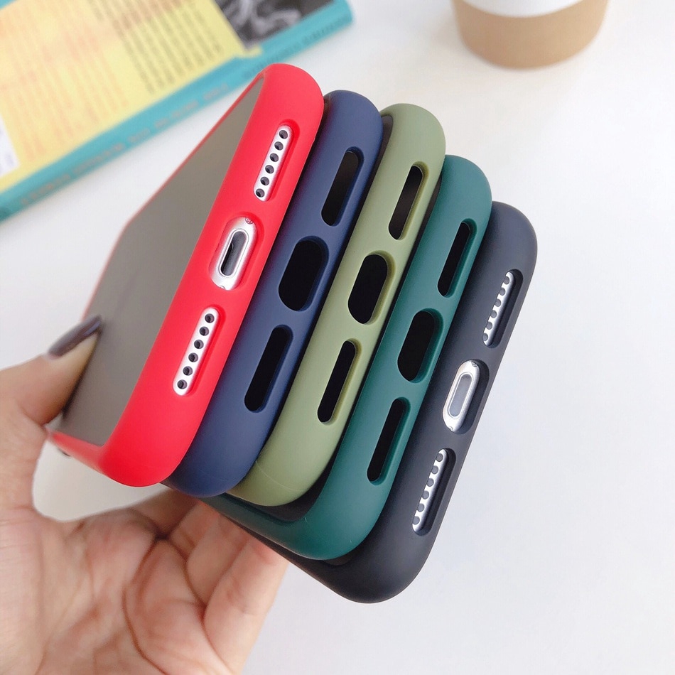 Ốp điện thoại nhựa PC cứng mờ phối viền màu thời trang dành cho iPhone 11Pro Max 7Plus 8Plus | BigBuy360 - bigbuy360.vn