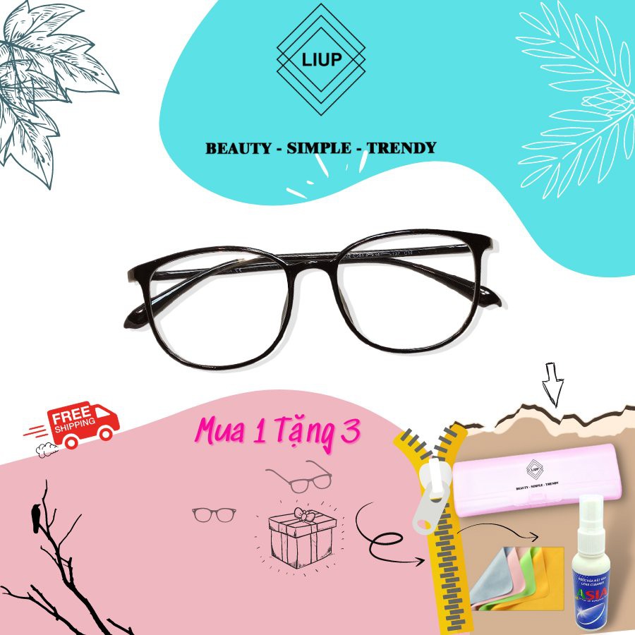 Gọng kính nam nữ cao cấp dáng tròn chất nhựa dẻo bền đẹp Liupeyewear 9522 nhận cắt mắt cận loạn