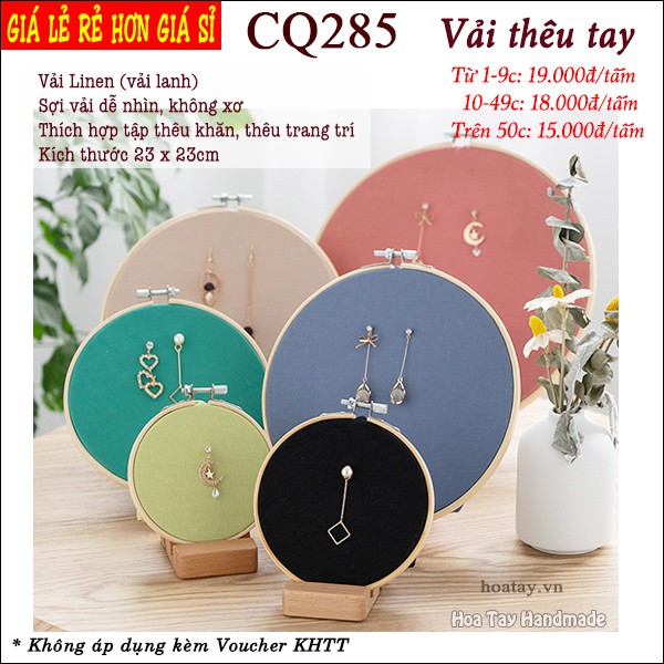 Vải thêu tay, vải lanh - linen tập thêu CQ285