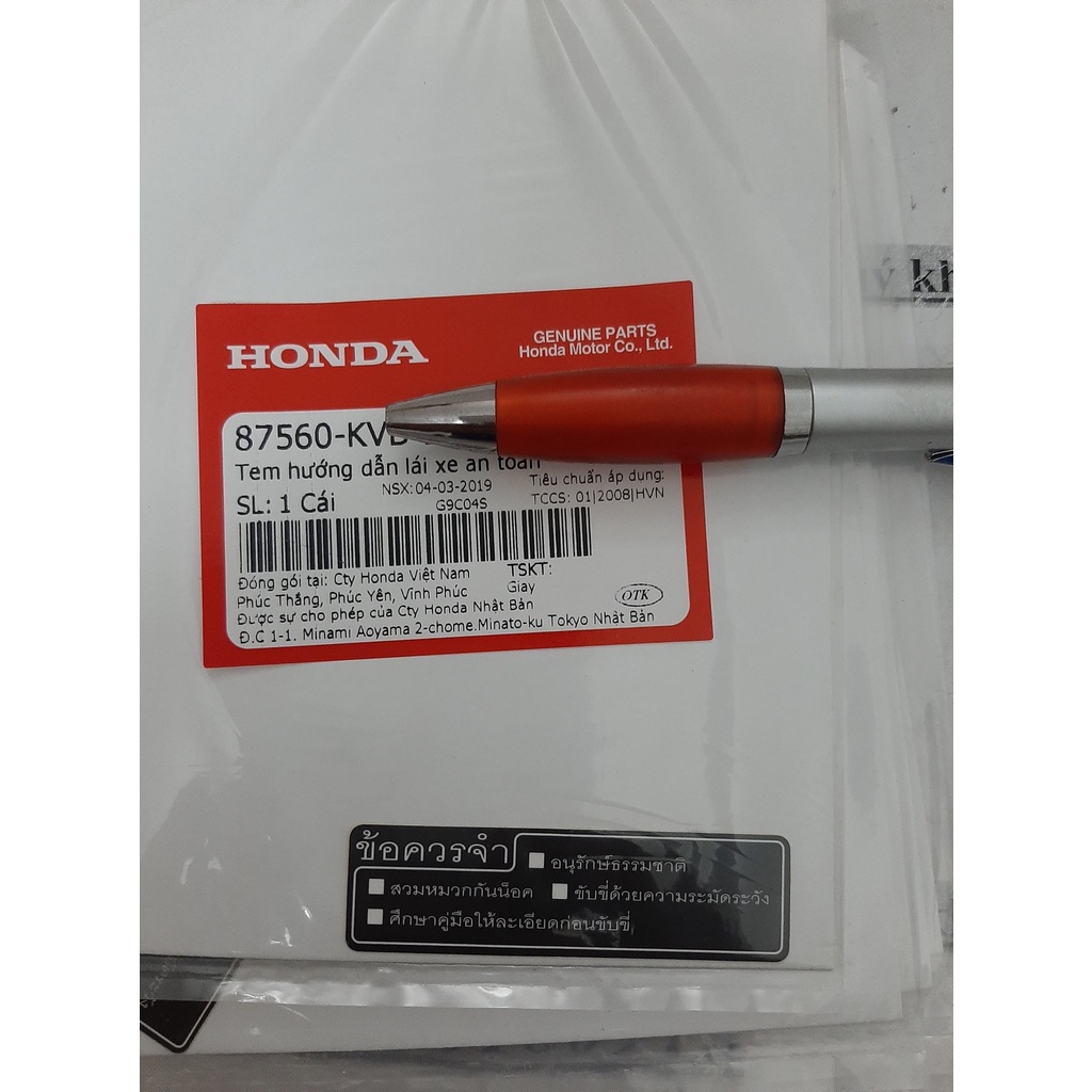 Tem hướng dẫn lái xe an toàn tem thông số thái rebel honda