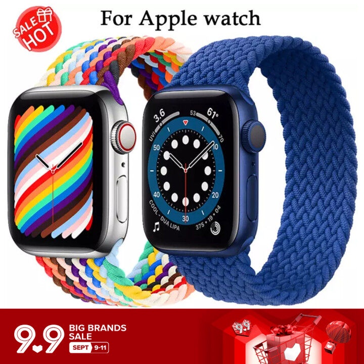 Dây Đeo Đồng Hồ Bằng Nylon Co Giãn Cho apple Watch Series 7 6 SE 5 4 3 41MM 45MM 44mm 40mm 38mm 42mm