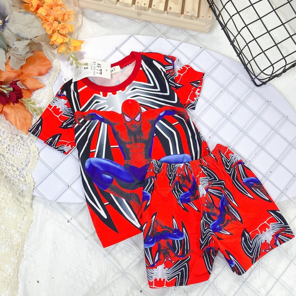 Bộ quần áo siêu nhân bé trai bộ siêu nhân bé trai 8-18kg Tunkid thun 3D giá đặc biệt