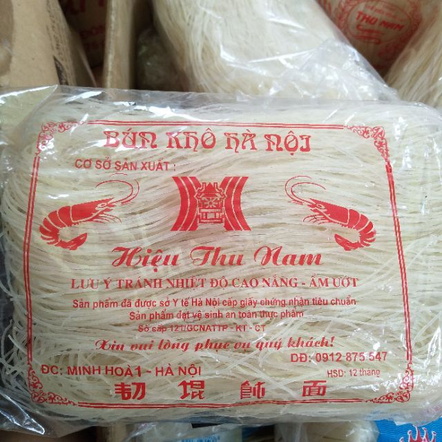 bún phở khô hà nội hiệu thu nam (hủ tiếu dai) gói 400g/500g