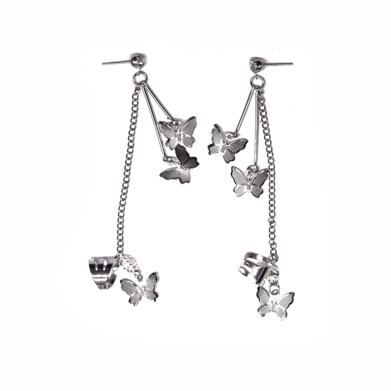 Khuyên Vành Tai Dáng Dài Họa Tiết Bướm Thời Trang Mới