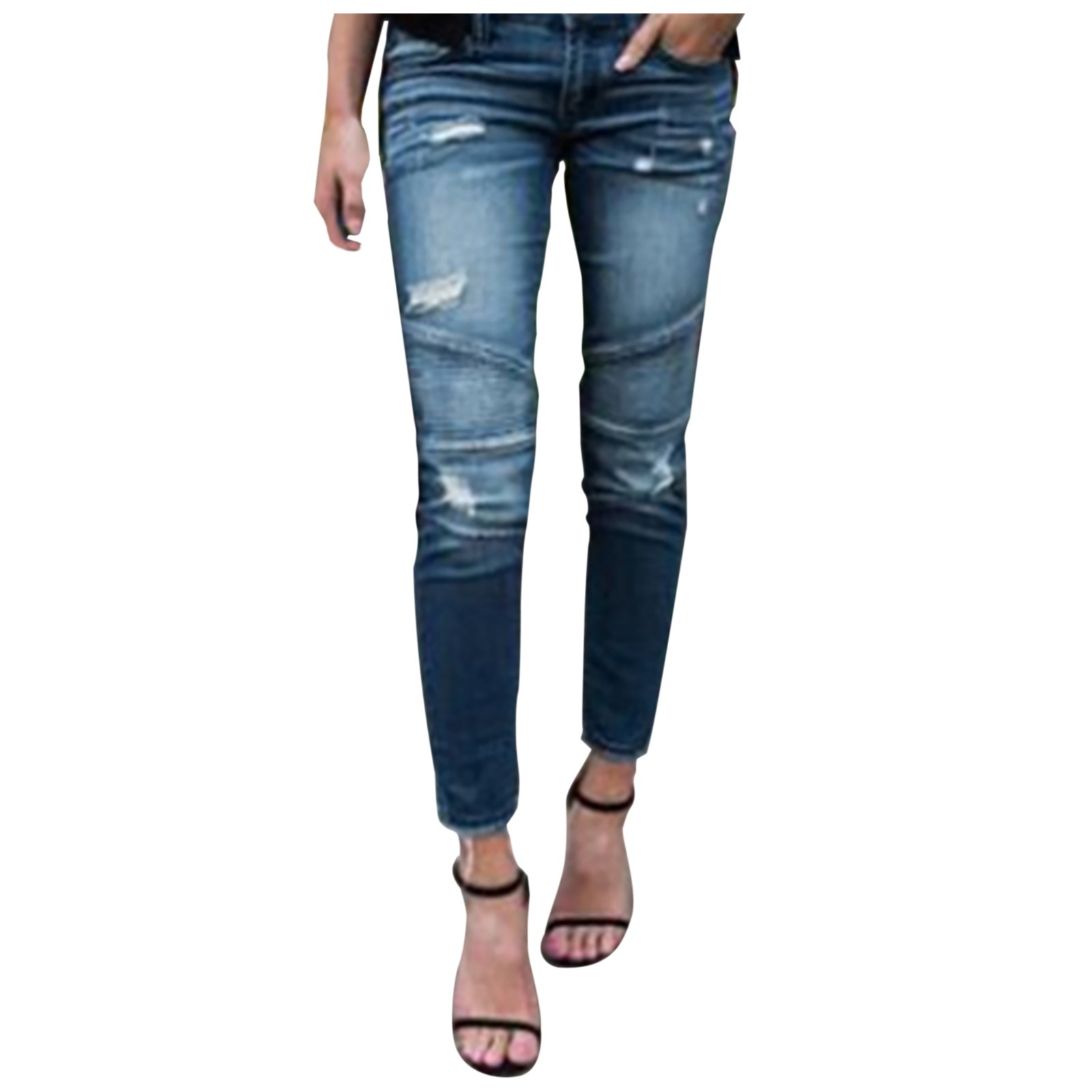 Quần Legging Giả Jean Rách Thời Trang Cho Nữ