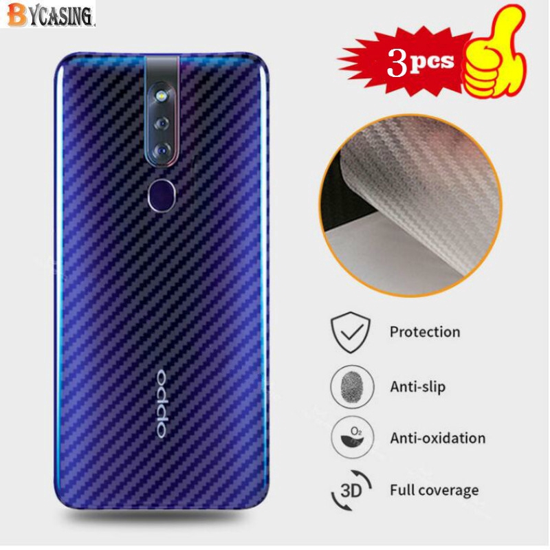 Set 3 Miếng Dán Sợi Carbon Bảo Vệ Lưng Máy Oppo F11 Pro F11 F9 F9 Pro F7 F5 F3 F3 Plus