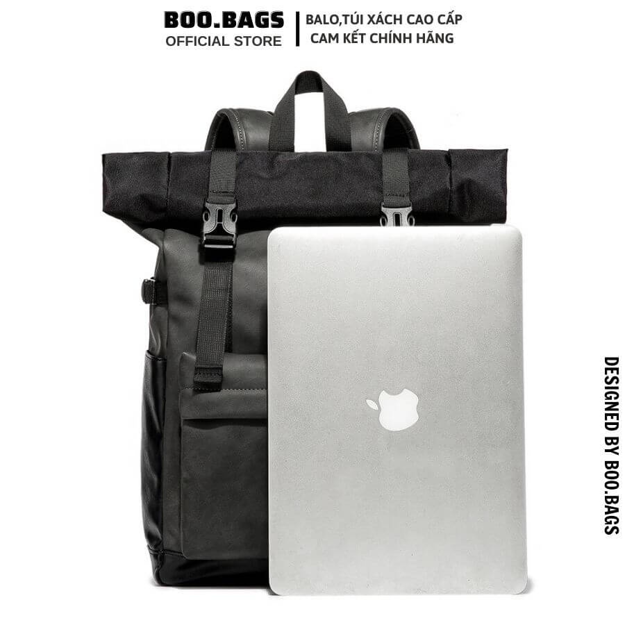 Balo Da Nam - Nữ Đi Học Đi Phượt Nắp Gập Hàn Quốc Chống Nước Laptop 15.6IN Boo-008 Boobags
