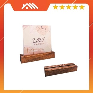 Kệ gỗ để tranh ảnh, trang sức phụ kiện rãnh 8mm nâu rustic/ Chân đế gỗ để ảnh lưu niệm, menu, namecard FEGO