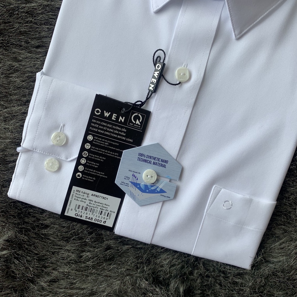 OWEN - Áo sơ mi trắng dài tay OWEN chất Nano không nhăn - REGULARFIT, SLIMFIT - Chất siêu mát, siêu nhẹ