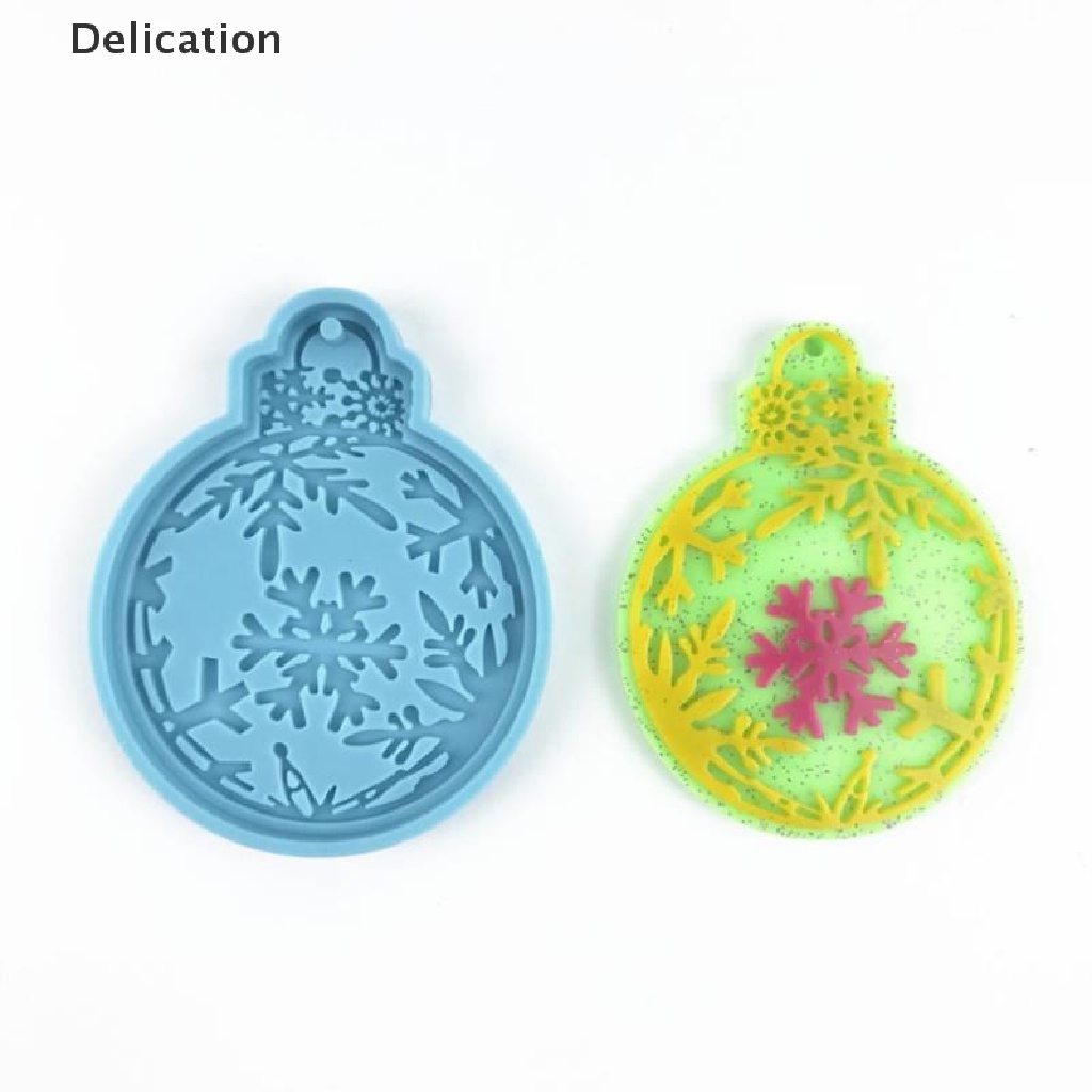 [Delication] Khuôn Silicone Làm Móc Khóa Bằng Nhựa Resin Epoxy Hình Quả Bóng Giáng Sinh
