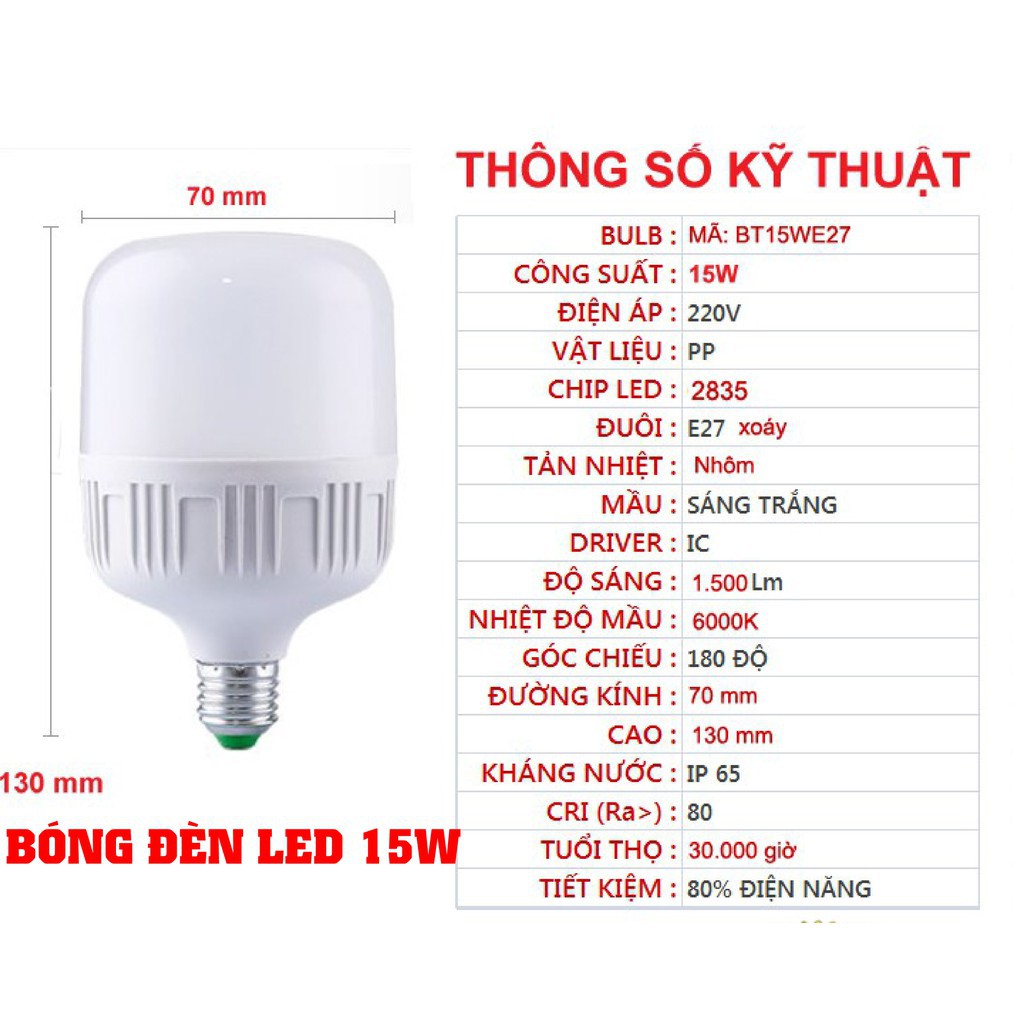 BÓNG ĐÈN LED TRỤ TIẾT KIỆM ĐIỆN NĂNG - RẺ NHẤT SHOPEE ( BẢO HÀNH 12 THÁNG- LỖI 1 ĐỔI 1)