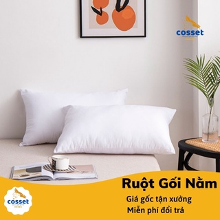 Ruột gối đầu bông gòn COSSET Lõi bông kháng khuẩn nhiều kích thước - Ruột gối nằm cao cấp ép hơi 2 size 50x70 và 45x65