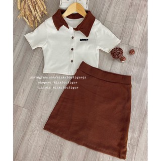 [S405] SET ÁO POLO CHÂN VÁY