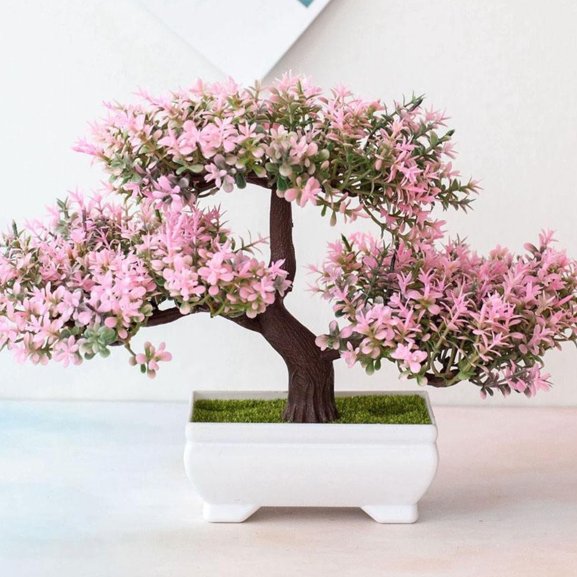 Chậu cây giả Phú Quý Cao Cấp trang trí nội thất kích cỡ 25cm x 18cm [kèm chậu] mang lại may mắn, giàu sang, tài lộc