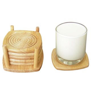 BỘ LÓT LY BẦU, XOẮN 6 CÁI Gỗ Đức Thành – 21171