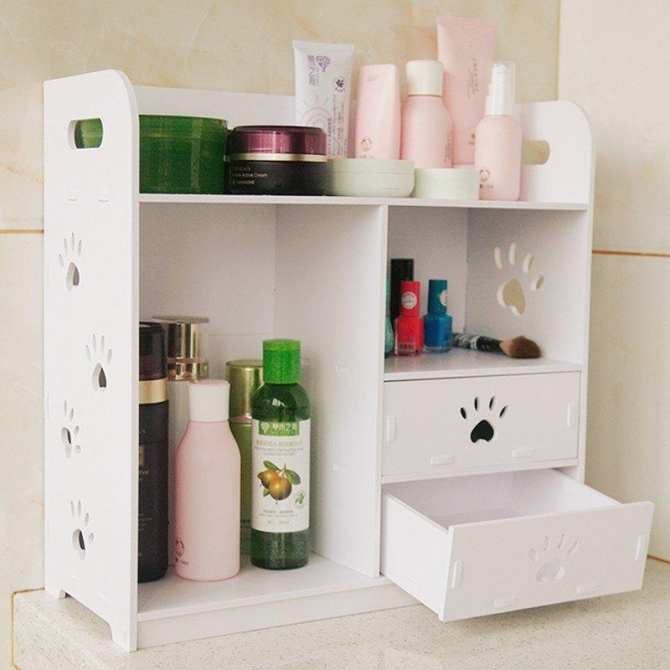 Kệ mỹ phẩm bằng gỗ sang trọng loại lớn 38x38x17cm(mẫu chân cún)